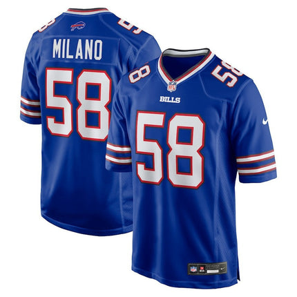 Matt Milano Buffalo Bills 2024-2025 Royal Game Jersey