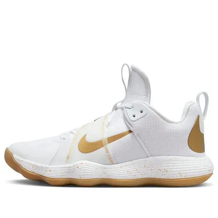 Men's Nike React Hyperset White Metallic Gold Shoes