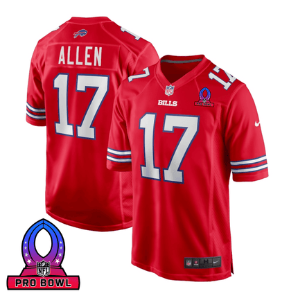 Josh Allen Buffalo Bills 2025 Pro Bowl Patch Alternate Game Men Jersey - Red