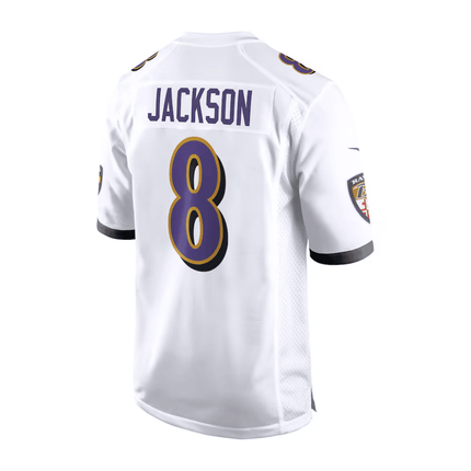 Lamar Jackson Baltimore Ravens 2025 Pro Bowl Patch Game Men Jersey - White