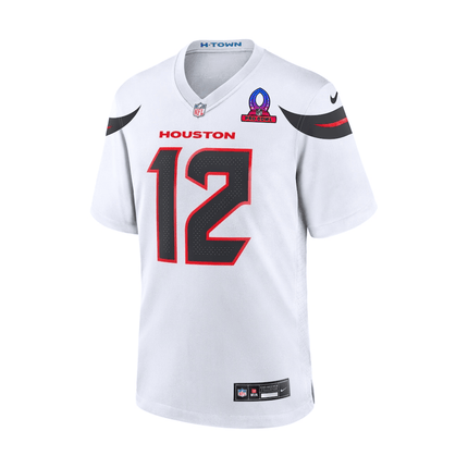 Nico Collins Houston Texans 2025 Pro Bowl Patch Game Men Jersey - White