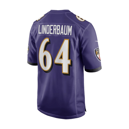 Tyler Linderbaum Baltimore Ravens 2025 Pro Bowl Patch Game Men Jersey - Purple