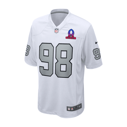 Maxx Crosby Las Vegas Raiders 2025 Pro Bowl Patch Game Men Jersey - White