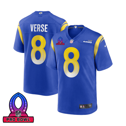 Jared Verse Los Angeles Rams 2025 Pro Bowl Patch Game Men Jersey - Royal