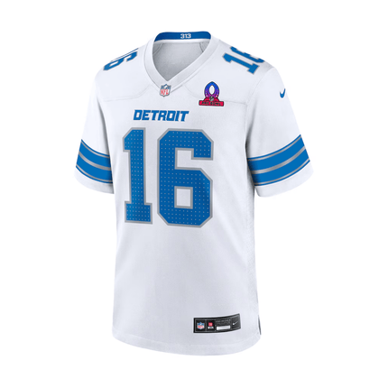 Jared Goff Detroit Lions 2025 Pro Bowl Patch Game Men Jersey - White