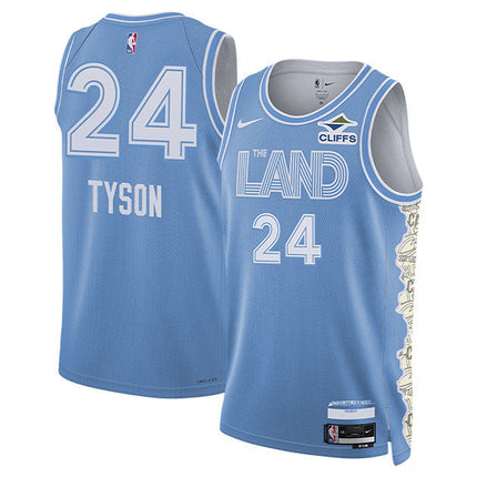 Jaylon Tyson Cleveland Cavaliers 2024-2025 City Edition Fan Support Team Blue Jersey