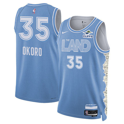 Isaac Okoro Cleveland Cavaliers 2024-2025 City Edition Fan Support Team Blue Jersey