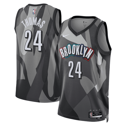 Cam Thomas Brooklyn Nets 2024-2025 City Edition Fan Support Team Black Jersey