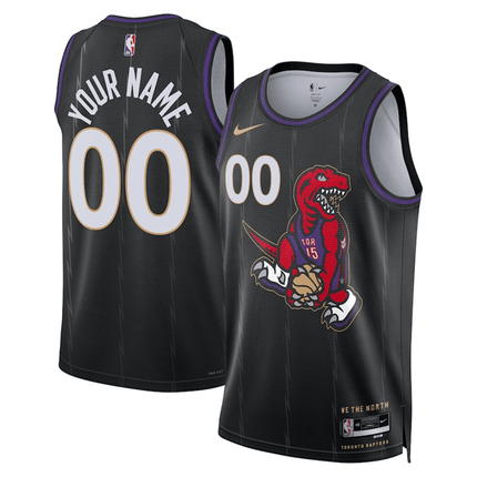 Customize Toronto Raptors 2024-2025 City Edition Fan Support Team Black Jersey