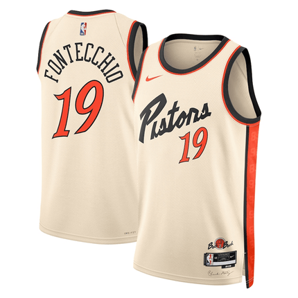 Simone Fontecchio Detroit Pistons 2024-2025 City Edition Fan Support Team Cream Jersey