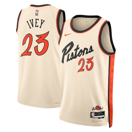 Jaden Ivey Detroit Pistons 2024-2025 City Edition Fan Support Team Cream Jersey