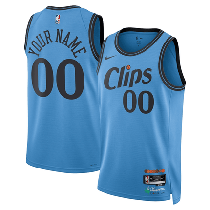 Customize Los Angeles Clippers 2024-2025 City Edition Fan Support Team Blue Jersey
