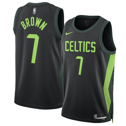Jaylen Brown Boston Celtics 2024-2025 City Edition Fan Support Team Black Jersey