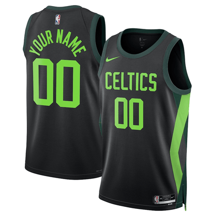 Customize Boston Celtics 2024-2025 City Edition Fan Support Team Black Jersey