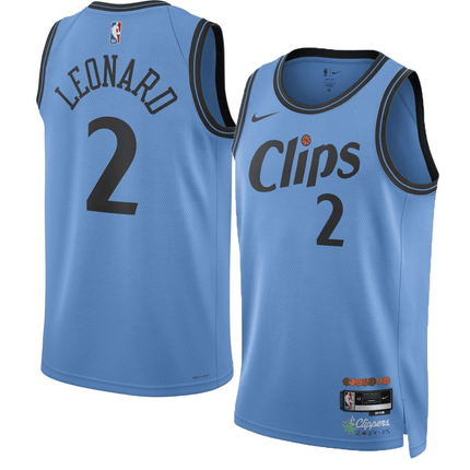 Kawhi Leonard Los Angeles Clippers 2024-2025 City Edition Fan Support Team Aqua Jersey