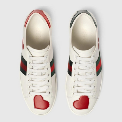 Men's Gucci Ace  Low Heart White  Sneakers