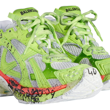 Men's Balenciaga Runner White  Neon Yellow Shoes