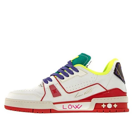 Men's Louis Vuitton LV Trainer White Turquoise Sneakers