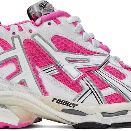 Men's Balenciaga Runner Two-Tone Sneaker In White Fluo Pink