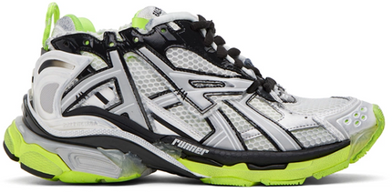 Men's Balenciaga Runner Two-Tone Sneaker In White & Black